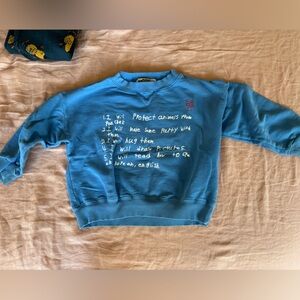 Kids Blue Sweatshirt with Fun Text Design